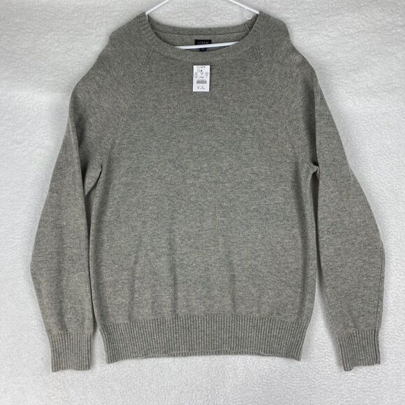 J. Crew Factory Sweater Mens L Gray Supersoft Lambswool Blend Crew Style AA027‎ - Picture 1 of 14
